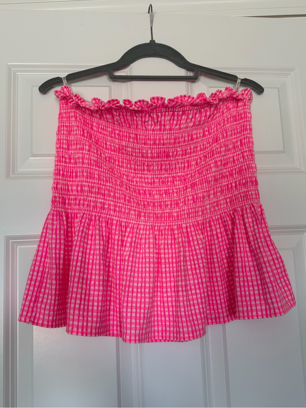 Lilly Pulitzer Jadis pink and white checkered tube top size M